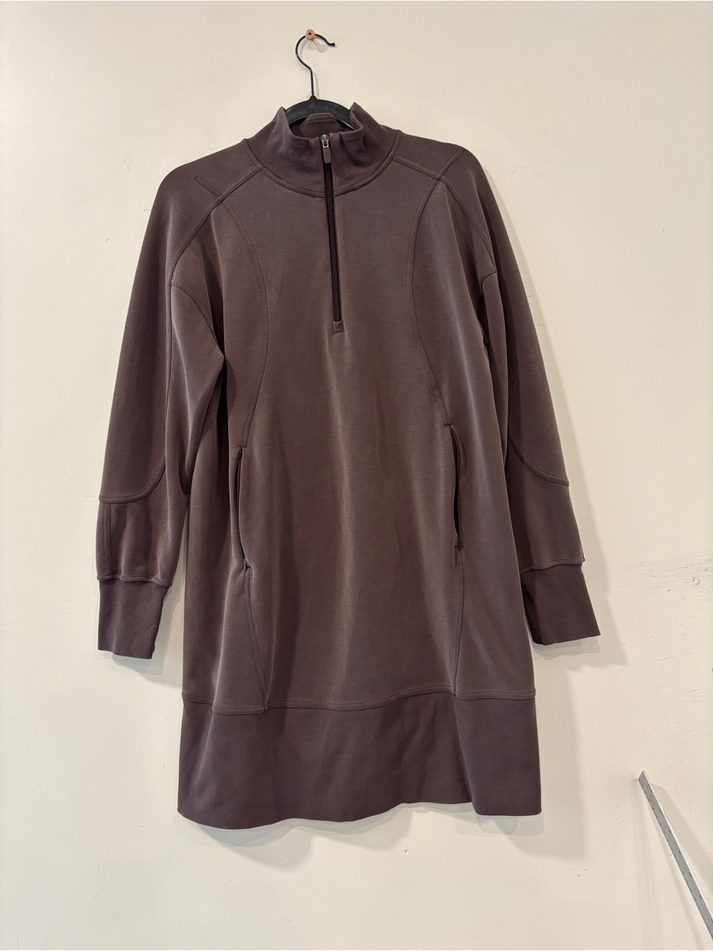 Lululemon Softstreme Half-Zip Mini Dress Sequoia Causal Lounge Comfort Size 8